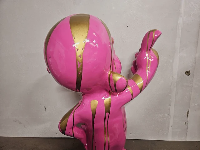 'thumbs up baby'' - paintsplash pink pop art - xxl formaat - afbeelding 5 van  9