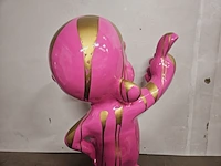 'thumbs up baby'' - paintsplash pink pop art - xxl formaat - afbeelding 5 van  9