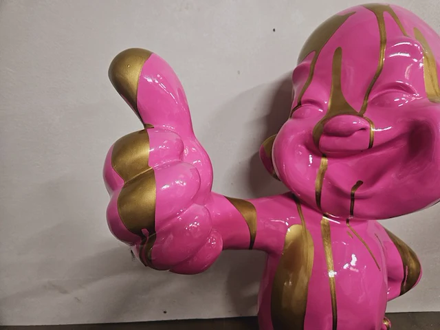 'thumbs up baby'' - paintsplash pink pop art - xxl formaat - afbeelding 6 van  9