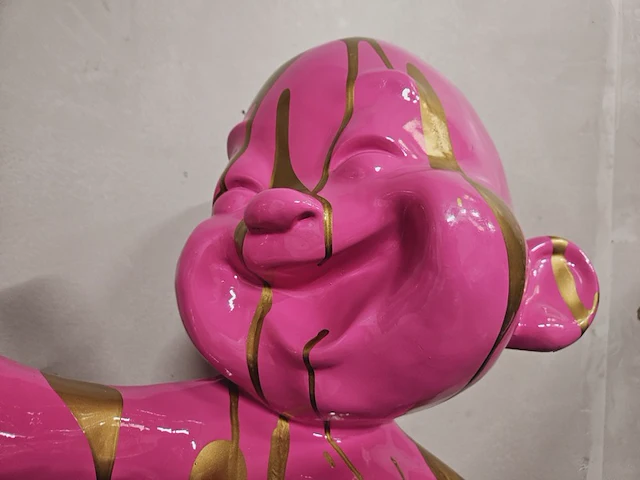 'thumbs up baby'' - paintsplash pink pop art - xxl formaat - afbeelding 7 van  9