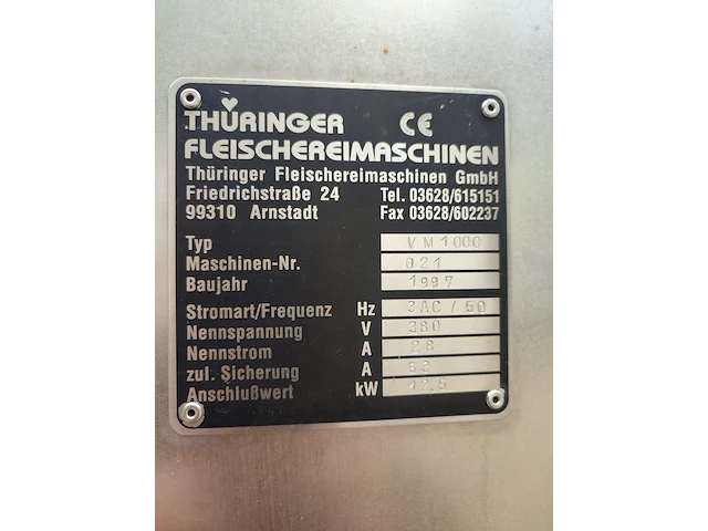Thuringer fleischereimaschinen gmbh - afbeelding 5 van  16