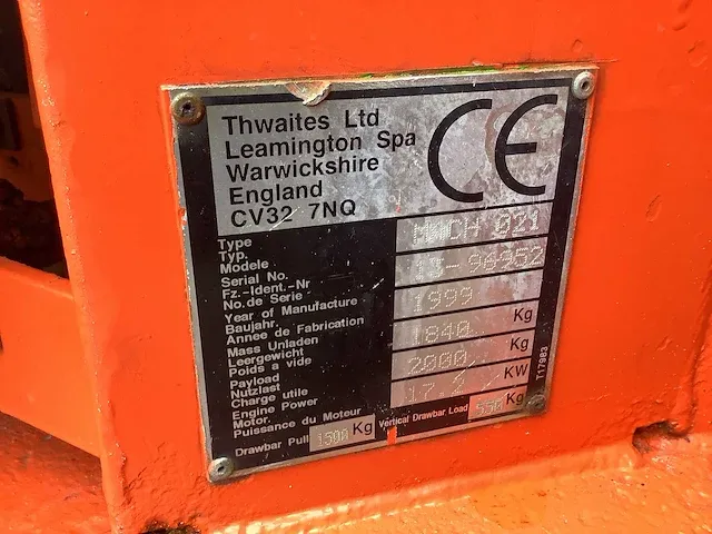 Thwaites dumper - afbeelding 8 van  16