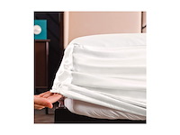 Thxsilk hoeslaken zijde 200 x 200 cm, wit 100% puur 19 momme mulberry silk voor standaard matras 30 cm - afbeelding 3 van  4