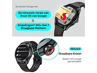 Ticwatch pro 5 android smartwatch snapdragon w5+ gen 1 platform wear os gps 5atm waterbestendigheid zwart - afbeelding 3 van  6