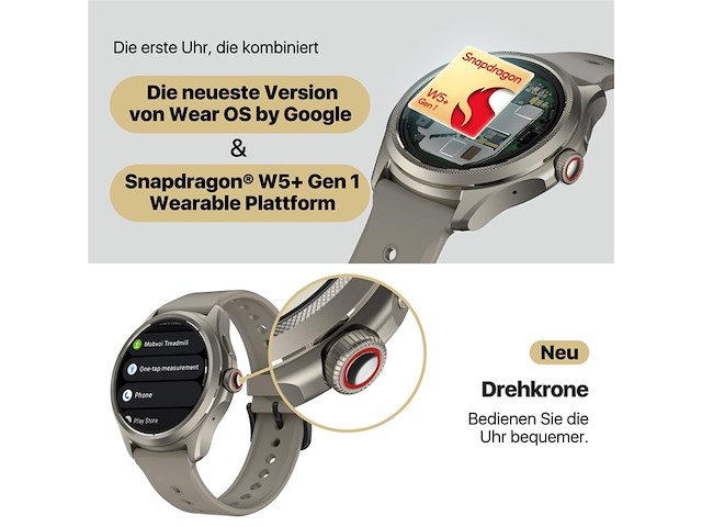 Ticwatch pro 5 smartwatch snapdragon w5+ gen 1 wear os - afbeelding 3 van  7