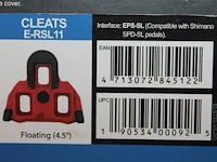 Tien sets schoenblokjes/cleats exustar cleats e-rsl11 voor shimano spd-sl-pedalen in doos. - afbeelding 3 van  3