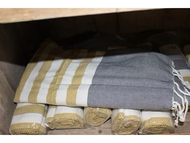 Tien stuks hamamdoeken walra 100 x 180 cm kleur army green. - afbeelding 2 van  2