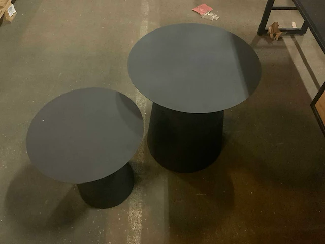Tierra zwart mat bijzettafel set (2x) - afbeelding 3 van  4