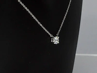 Tiffany & co - platina solitaire halscollier met een natuurlijke diamant - afbeelding 4 van  7