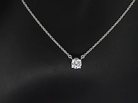 Tiffany & co - platina solitaire halscollier met een natuurlijke diamant - afbeelding 5 van  7