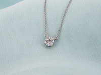 Tiffany & co - platina solitaire halscollier met een natuurlijke diamant - afbeelding 7 van  7