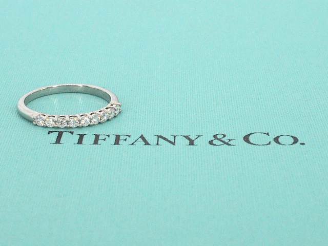 Tiffany & co - platina "tiffany forever" trouw ring met diamanten - afbeelding 3 van  10
