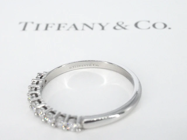 Tiffany & co - platina "tiffany forever" trouw ring met diamanten - afbeelding 5 van  10