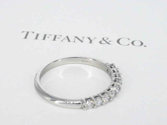 Tiffany & co - platina "tiffany forever" trouw ring met diamanten - afbeelding 6 van  10