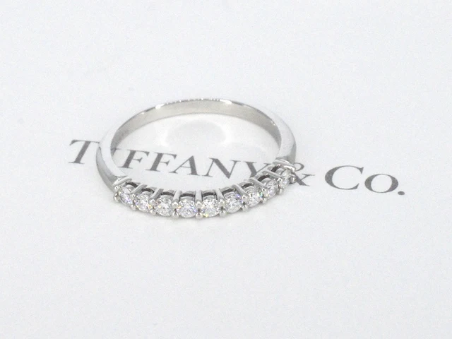 Tiffany & co - platina "tiffany forever" trouw ring met diamanten - afbeelding 7 van  10