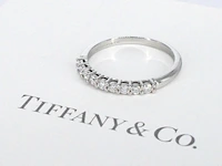 Tiffany & co - platina "tiffany forever" trouw ring met diamanten - afbeelding 8 van  10