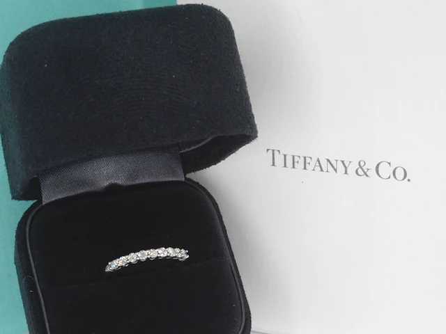 Tiffany & co - platina "tiffany forever" trouw ring met diamanten - afbeelding 9 van  10
