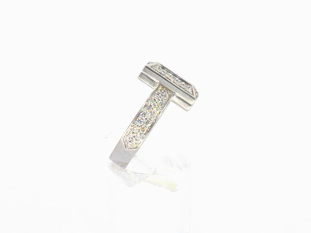Tiffany & co - "tiffany t" t1 witgouden ring met diamanten - afbeelding 12 van  13