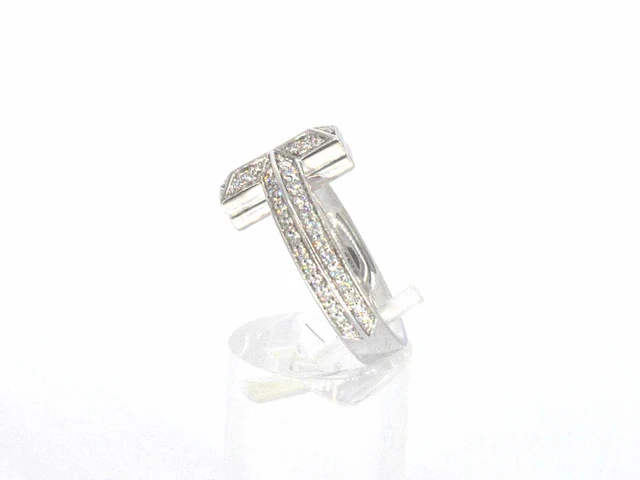 Tiffany & co - "tiffany t" t1 witgouden ring met diamanten - afbeelding 13 van  13