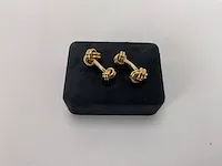 Tiffany & co, paar 18k gouden manchetknopen, knoop - afbeelding 1 van  3