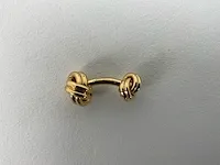 Tiffany & co, paar 18k gouden manchetknopen, knoop - afbeelding 3 van  3