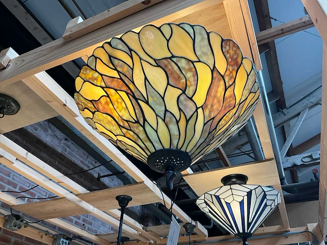 Tiffany jade plafondlamp - afbeelding 1 van  4