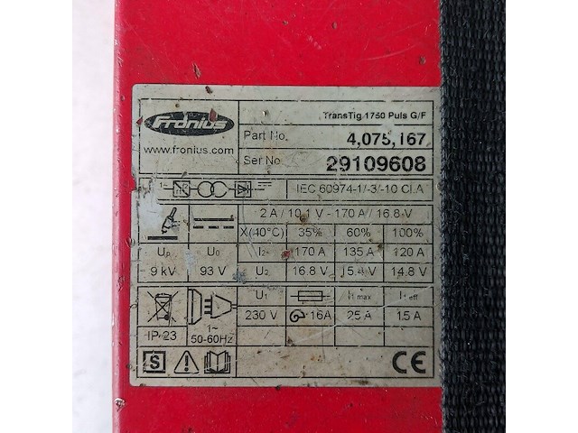 Tig lasapparaat fronius, transtig 1750 puls g/f - afbeelding 2 van  10