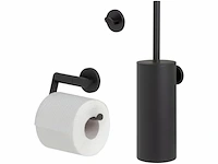 Tiger noon toiletborstel met houder toiletrolhouder zonder klep handdoekhaak zwart - afbeelding 1 van  2