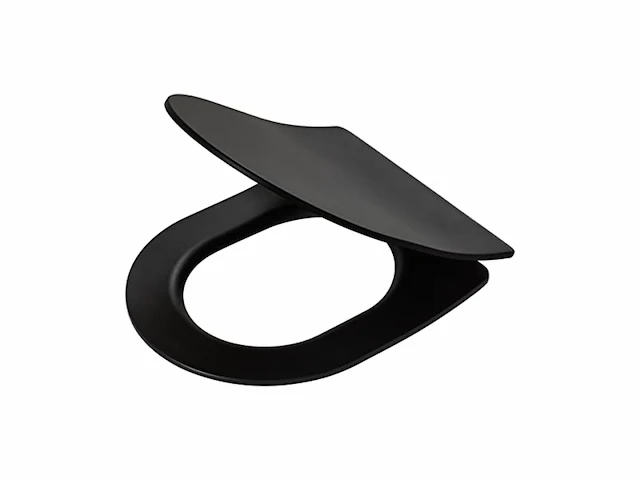 Tiger tune wc bril d-vorm softclose easy clean functie duroplast zwart / rvs geborsteld - afbeelding 1 van  1