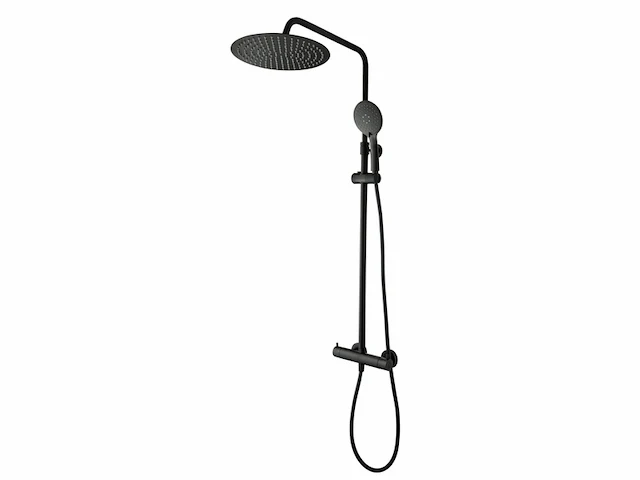 Tiger twiss doucheset regendouche 30 cm met thermostaatkraan handdouche verstelbaar mat zwart - afbeelding 1 van  2