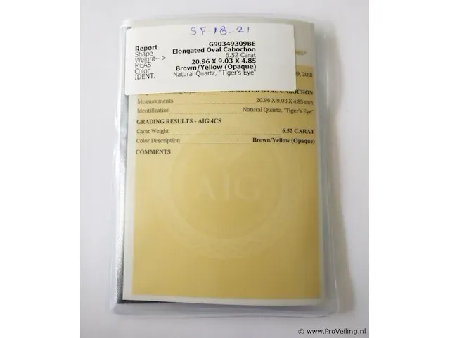 Tiger's eye 6.52ct aig certified - afbeelding 3 van  4