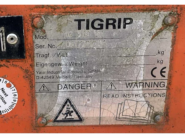 Tigrip 2017 tkg 3.0t vh pallethaak - afbeelding 5 van  5