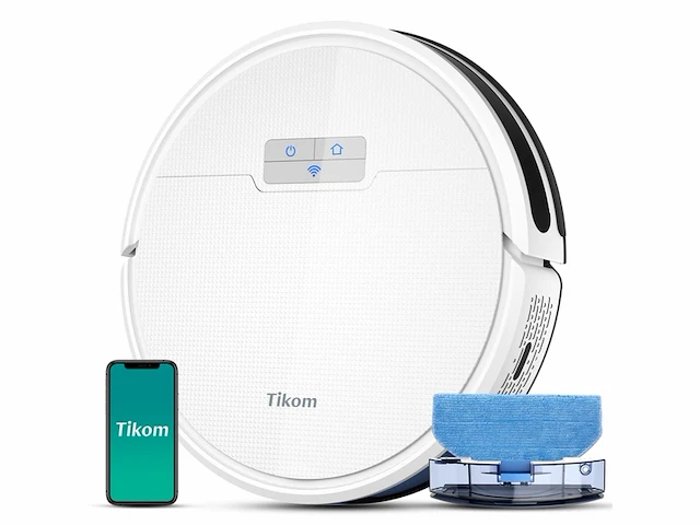 Tikom g8000 pro robotstofzuiger en dweilcombo 4500pa zelfopladend wit - afbeelding 1 van  6