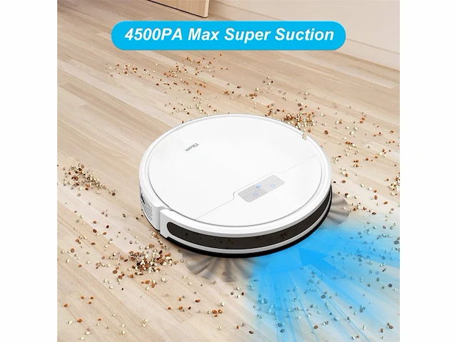 Tikom g8000 pro robotstofzuiger en dweilcombo 4500pa zelfopladend wit - afbeelding 4 van  6