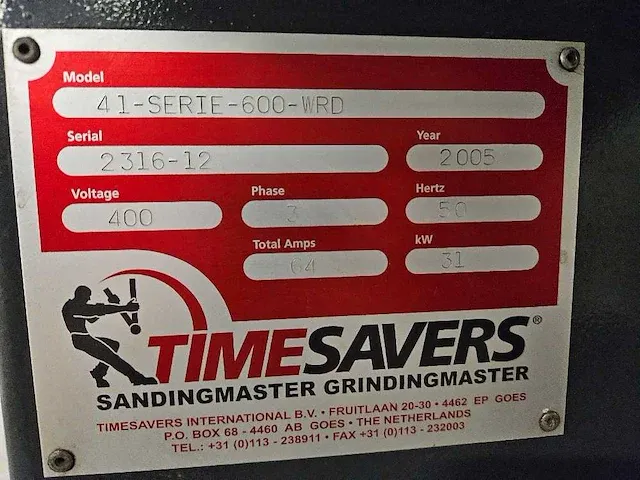 Timesavers - 41 serie 600 wrd - vlakslijpmachine - 2005 - afbeelding 18 van  18