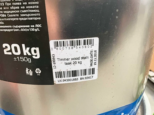 Timmer houtbeits ‘20 kg’ (4x) - afbeelding 4 van  4