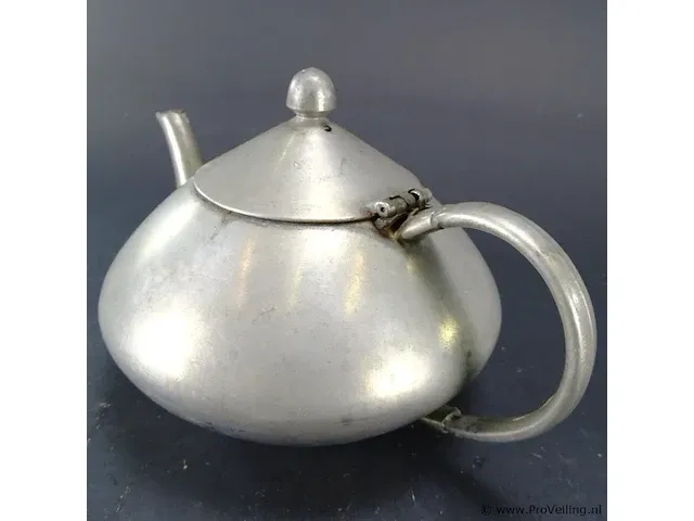 Tinnen theepot - afbeelding 2 van  4