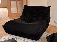 Togo fauteuil in zwarte stof, zwart - afbeelding 2 van  9