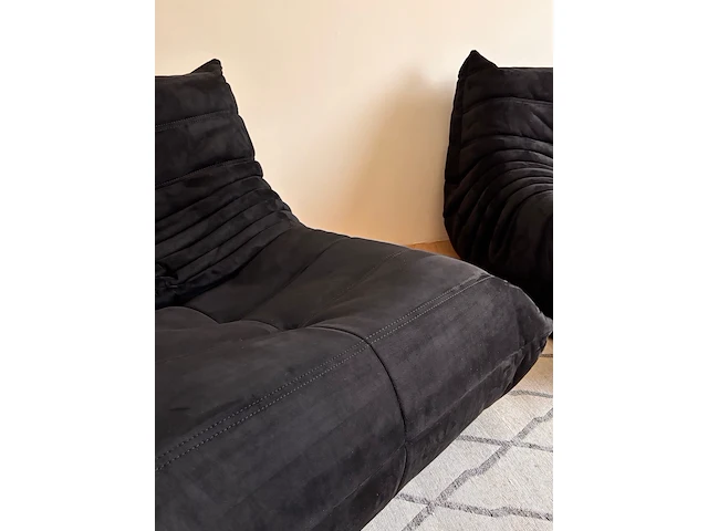 Togo fauteuil in zwarte stof, zwart - afbeelding 4 van  9
