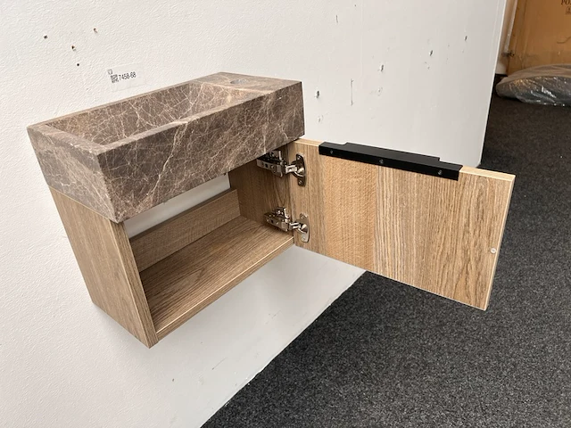 Toiletmeubel met marmer kom thebalux - afbeelding 4 van  4