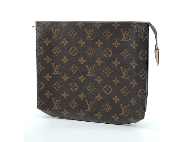 Toilettas, louis vuitton, toiletry pouch 26 brown canvas - afbeelding 1 van  9