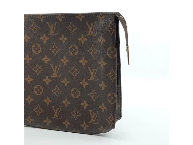 Toilettas, louis vuitton, toiletry pouch 26 brown canvas - afbeelding 2 van  9