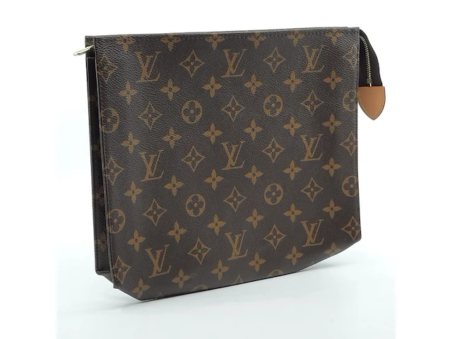 Toilettas, louis vuitton, toiletry pouch 26 brown canvas - afbeelding 3 van  9