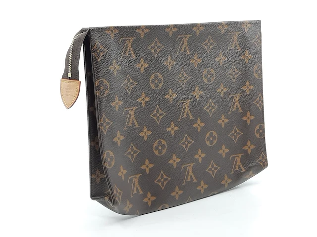 Toilettas, louis vuitton, toiletry pouch 26 brown canvas - afbeelding 4 van  9