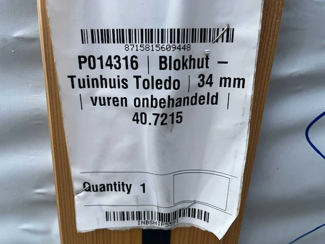 Toledo - tuinhuis 34 mm 5000x4000x2390mm - afbeelding 11 van  11