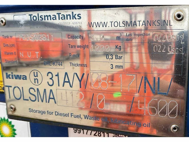Tolsma 3m3 brandstof opslagtank - afbeelding 9 van  9