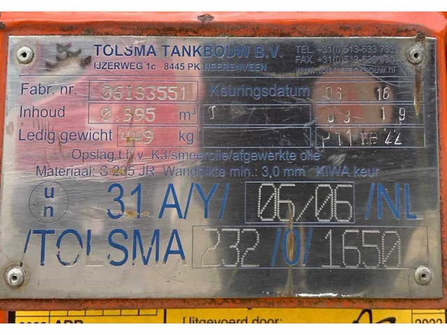 Tolsma brandstof opslagtank - afbeelding 6 van  6