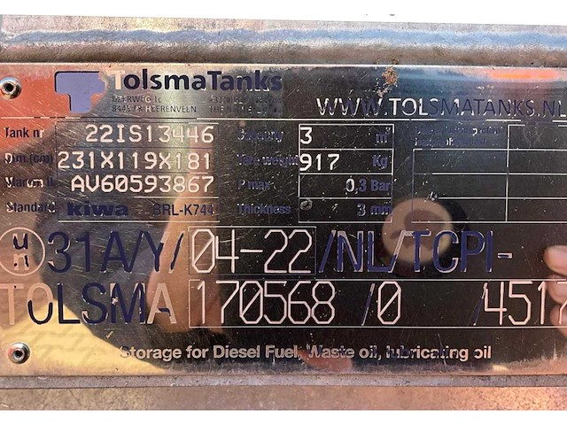 Tolsma ibc 3m3 brandstof opslagtank - afbeelding 9 van  17