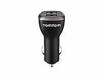 Tomtom hogesnelheid dubbele autolader 12v/ 24v voor alle navigatiesystemen en andere apparaten die worden opgeladen via usb zoals smartphones of tablets - afbeelding 1 van  3