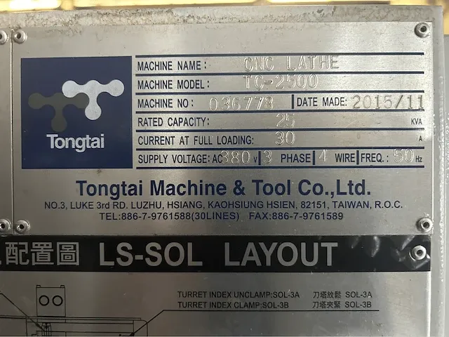 Tongtai - topper tc2500 - cnc draaibank - afbeelding 3 van  15
